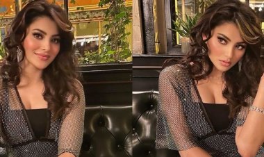 Urvashi Rautela Looks Tempting In Black Bralette With A Sheer Top And Pants Outfit, See Pics